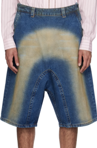 Y/Project Blue Sprayed Shorts